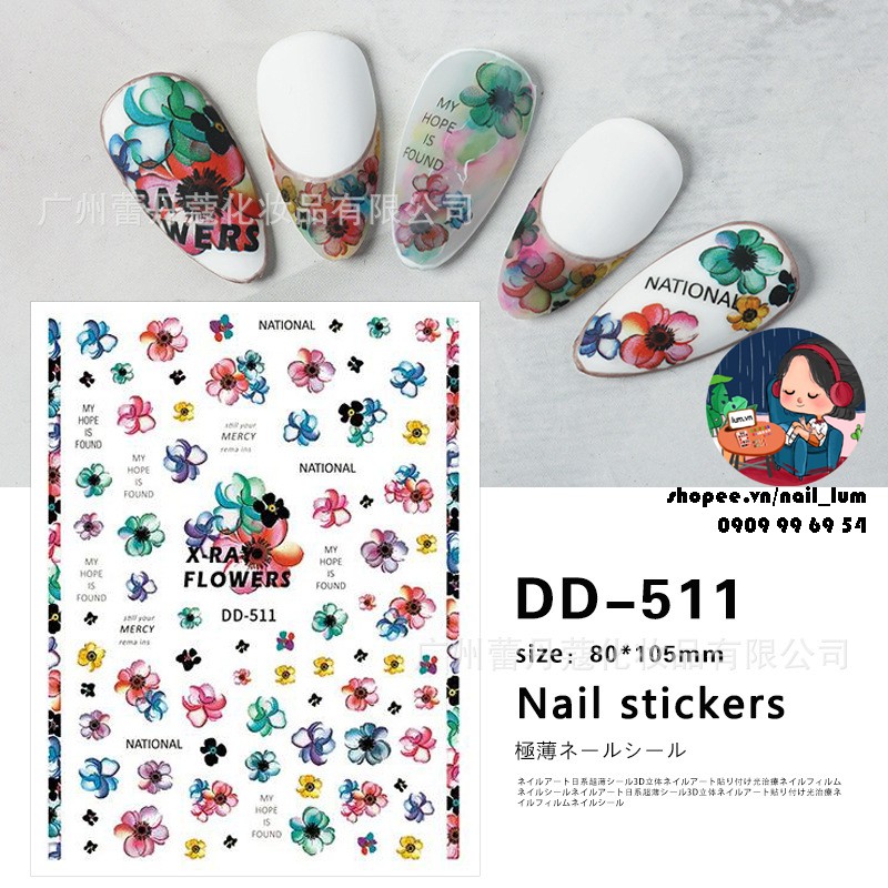 [HCM][Video Thực Tế] Nail Sticker Dán Móng Tay - Bộ Sưu Tập Cánh Hoa