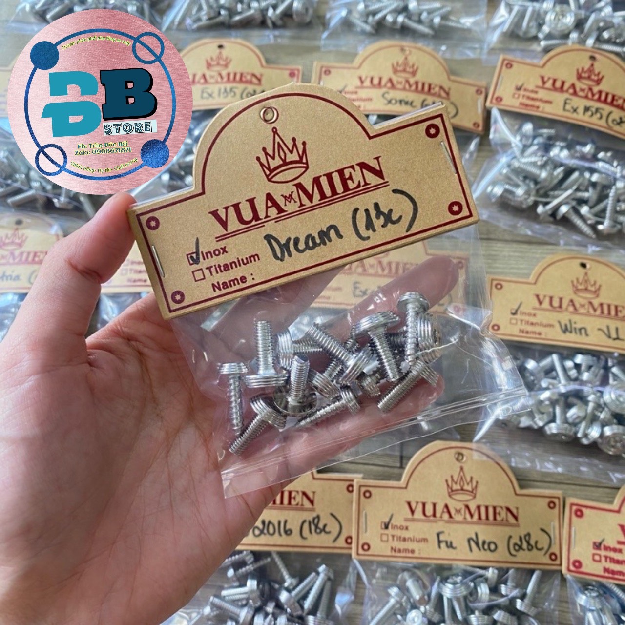 Full bộ ốc dàn áo Dream 17c mẫu Thái Salaya inox 304