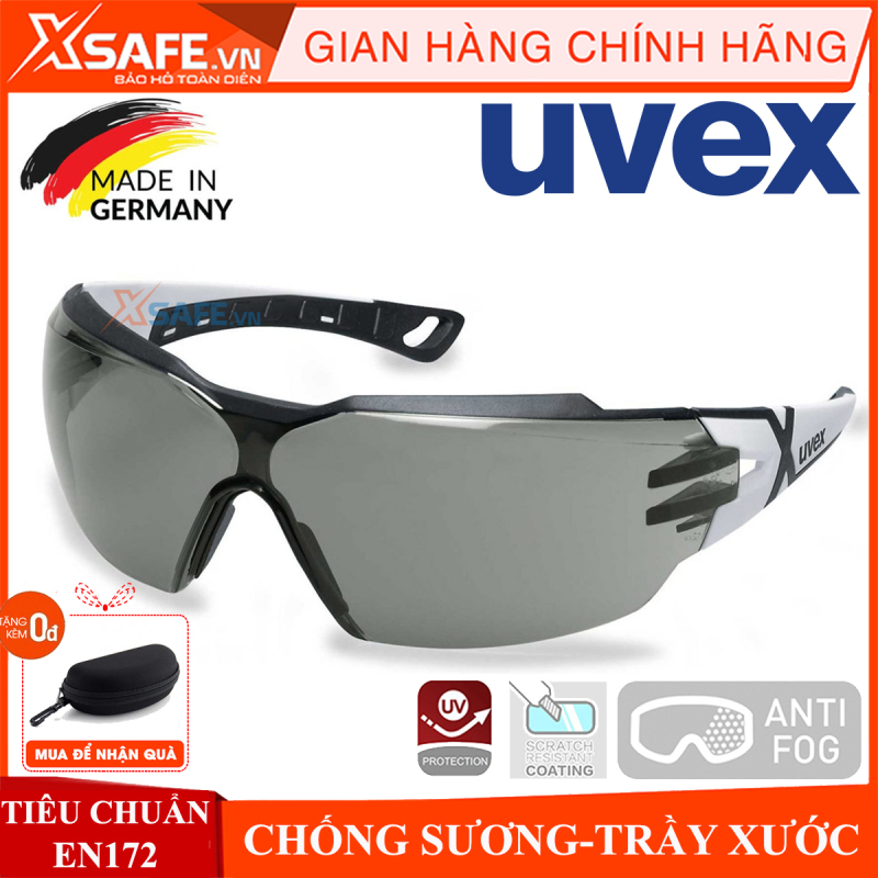 Kính bảo hộ UVEX PHEOS CX2 9198237 kính chống bụi, chống hơi nước trầy xước vượt trội, ngăn chặn tia UV, mắt kính đi xe máy, lao động, phòng dịch, (màu râm) chính hãng [XSAFE] [XTOOLS]