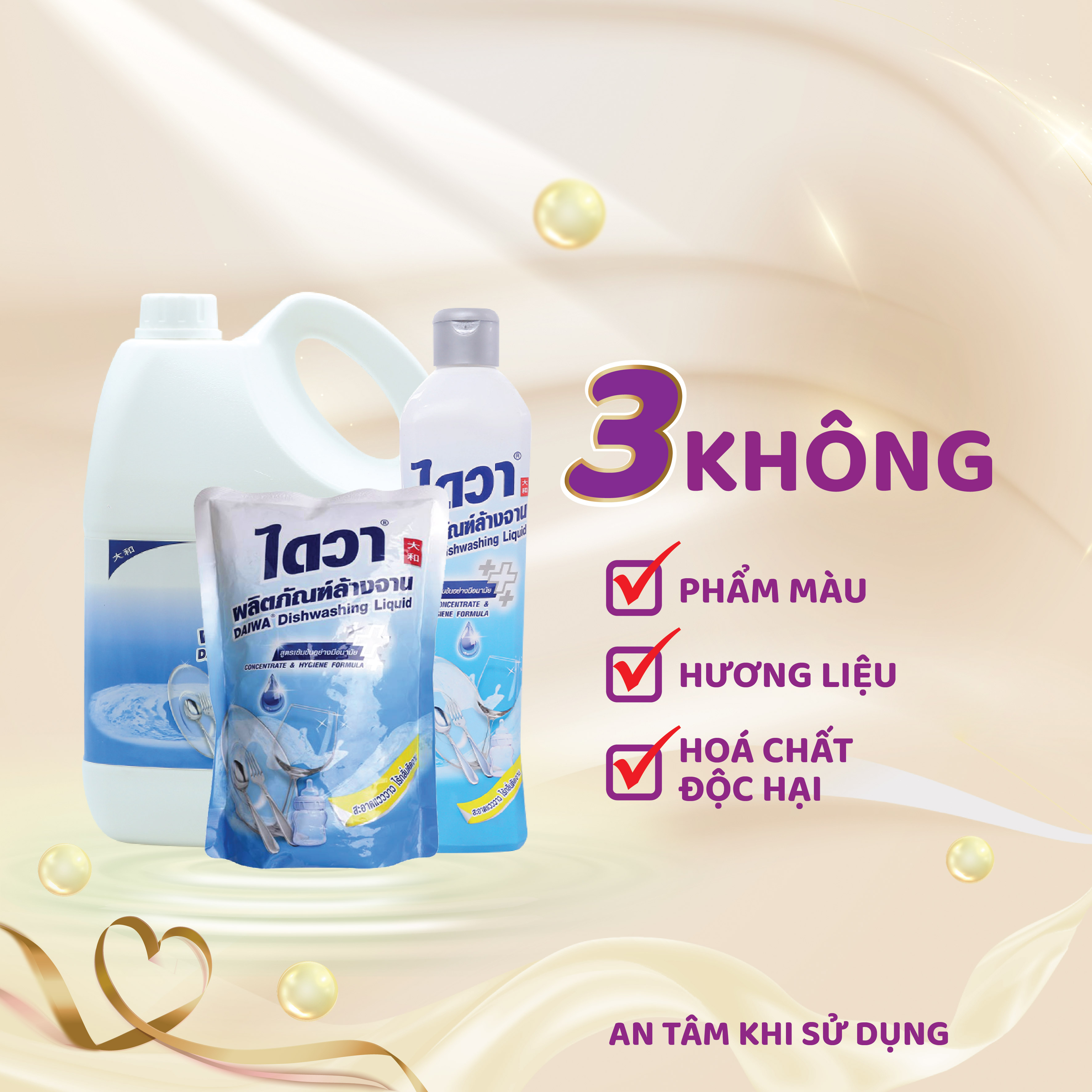 Nước rửa chén bát đậm đặc Daiwa không mùi 800ml