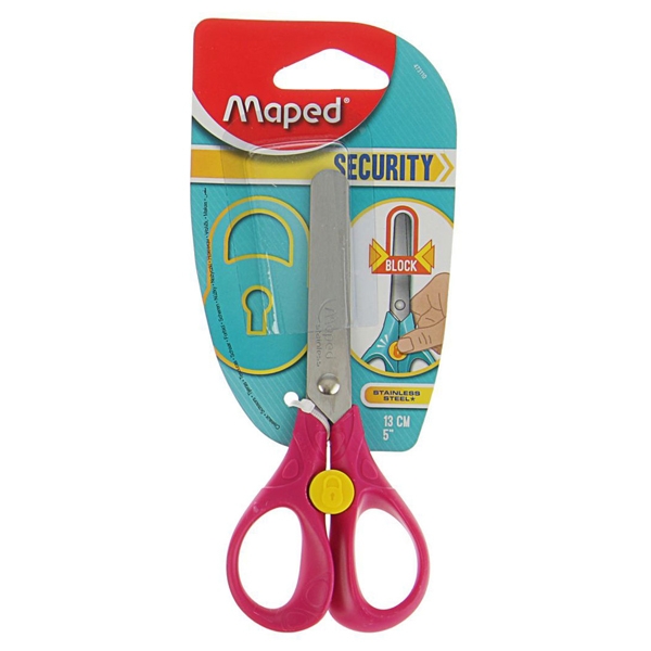 Kéo maped secutity 3d 473110 13cm - mẫu 3 - màu hồng