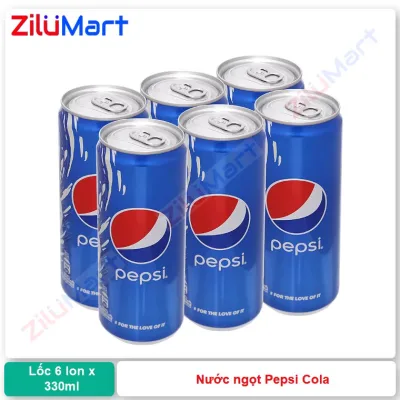Lốc 6 lon nước ngọt Pepsi cola loại x 330ml