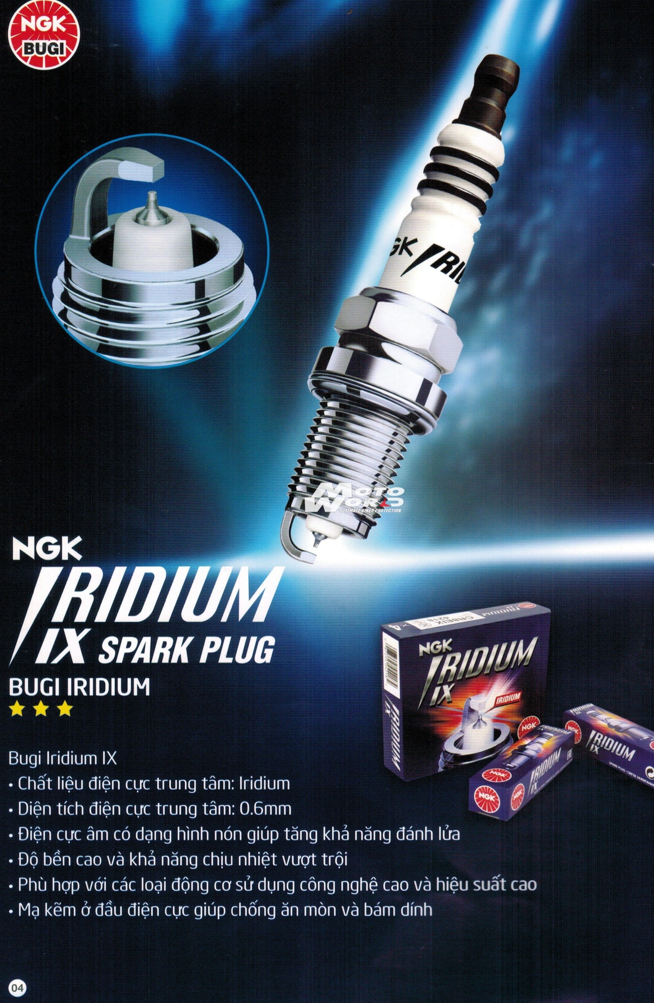 [Motoworld Phân Phối] Bugi NGK CPR7EAIX-9 Iridium