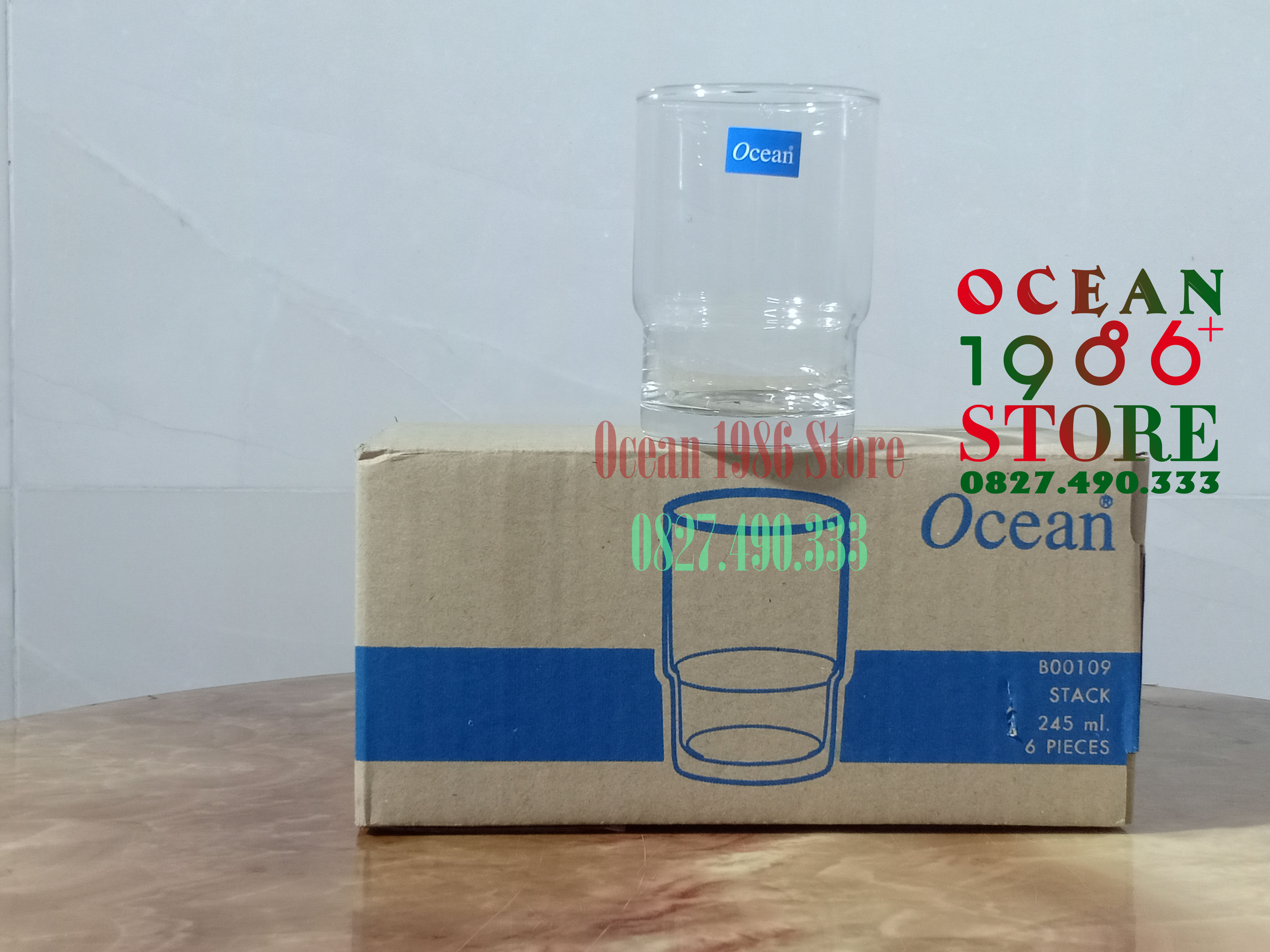 Bộ 6 Cốc Thủy Tinh Stack loại cao Ocean – B00109 – 245ml