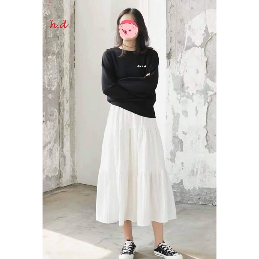 Sét áo thun Spring + chân váy 3 tầng HDA0920