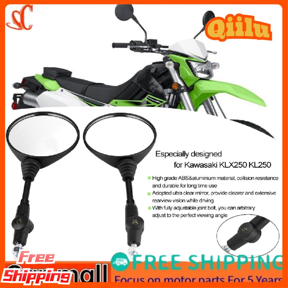 【Flash Sale!!!】2Pcs Motorcycle Modified Folding Rearview Mirror Round Side Mirrors for Kawasaki KLX250 KL250