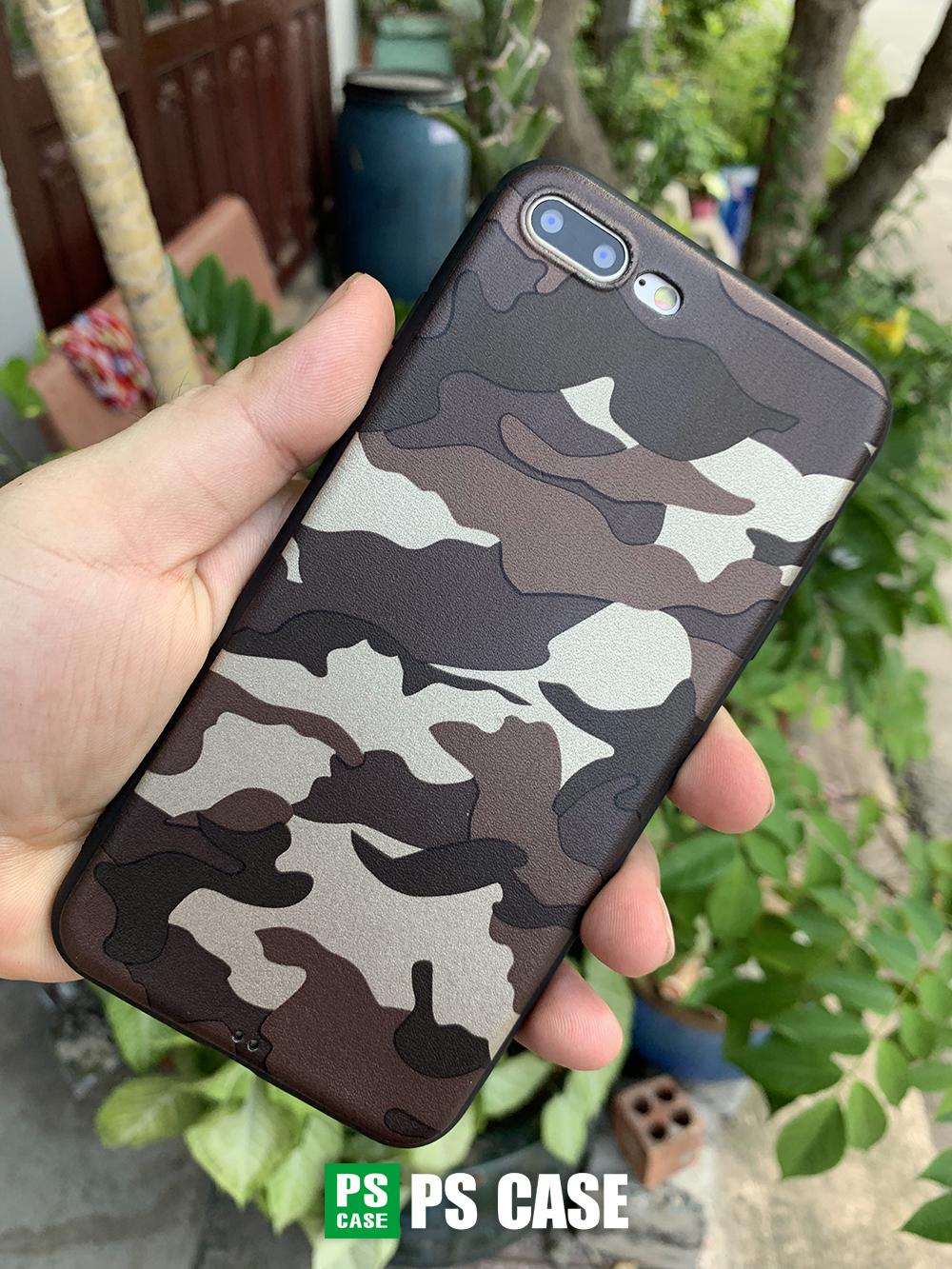 (Màu nâu) Ốp lưng camo iPhone 7 Plus / iPhone 8 Plus dẻo toàn phần - PS Case phân phối