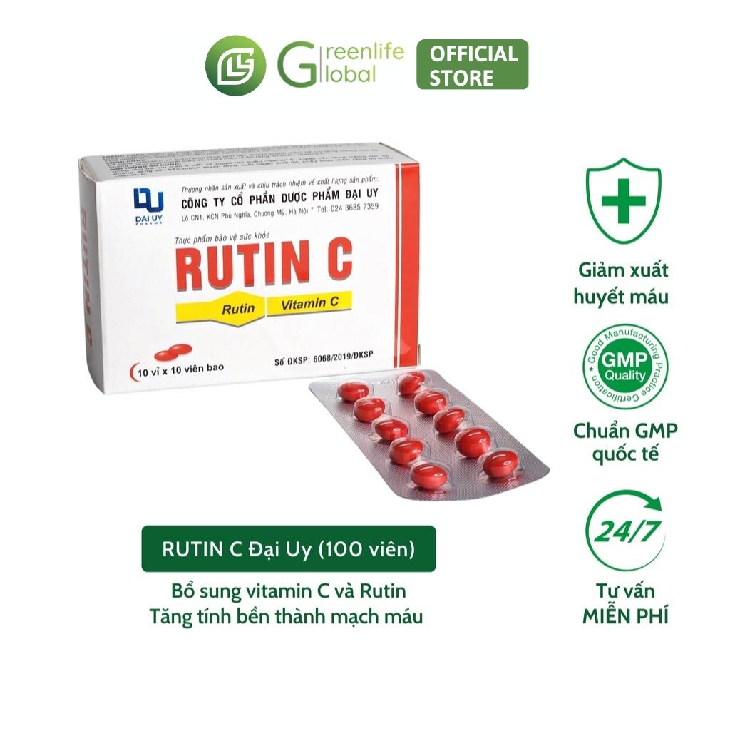 Rutin C Đại Uy - Tăng cường tính bền mạch máu, hỗ trợ giảm chảy máu chân răng, xuất huyết dưới da