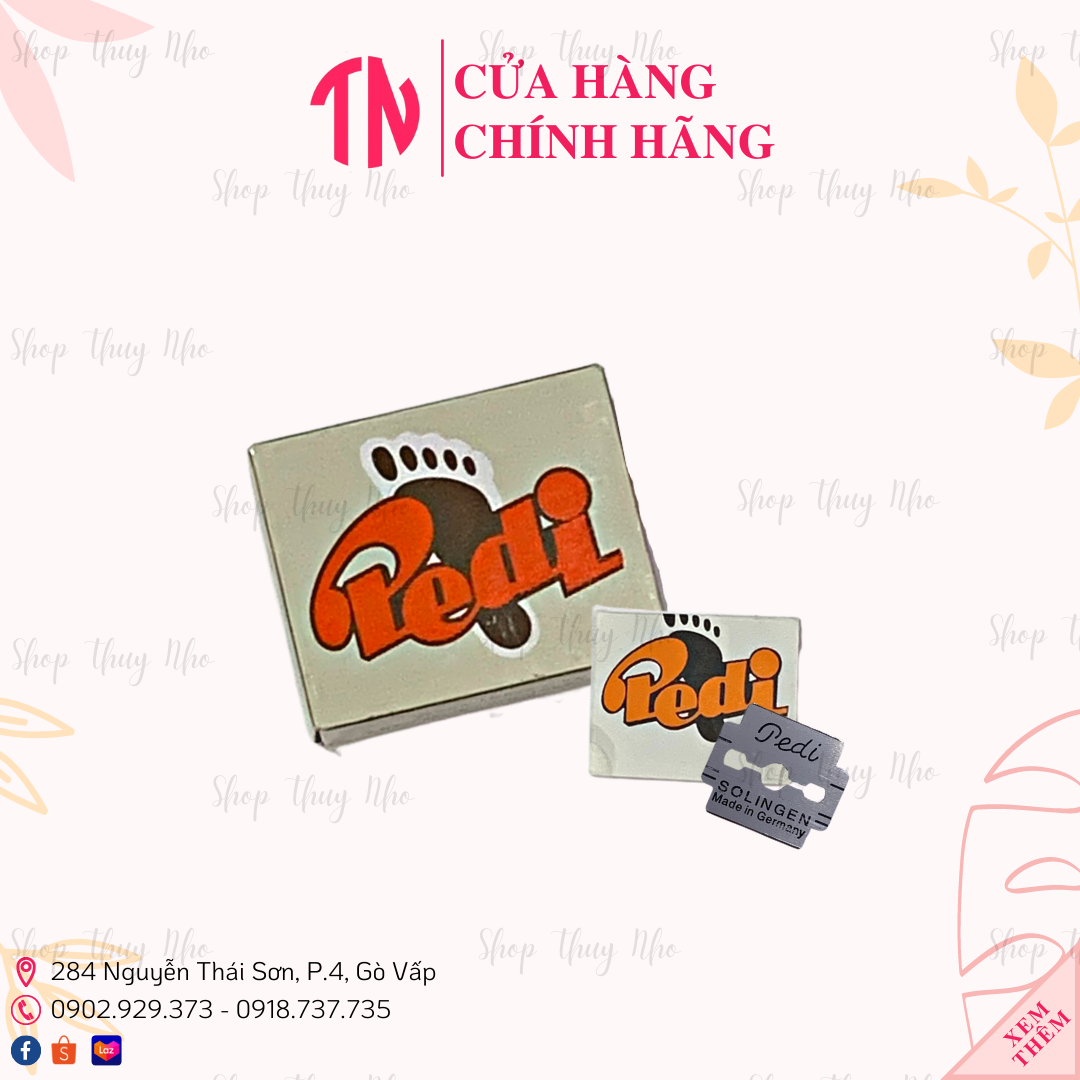 Hộp nhỏ 10 lưỡi lam cạo gót chân, bào gót chân PEDI Solingen cao cấp dụng cụ làm sạch gót chân chuyên dụng nghệ thuật nail spa