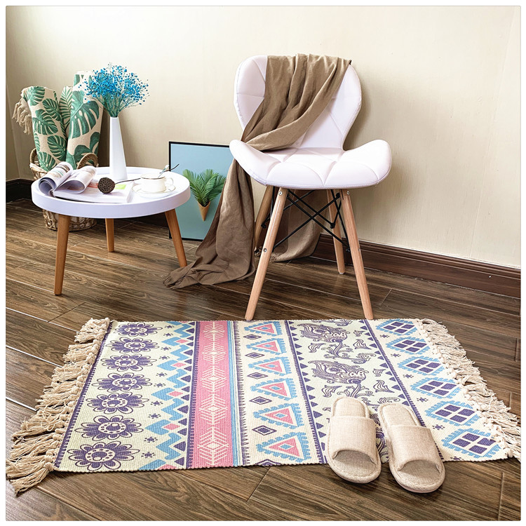 [HCM]Thảm Trải Sàn Tua Rua Canvas Trang Trí Nordic