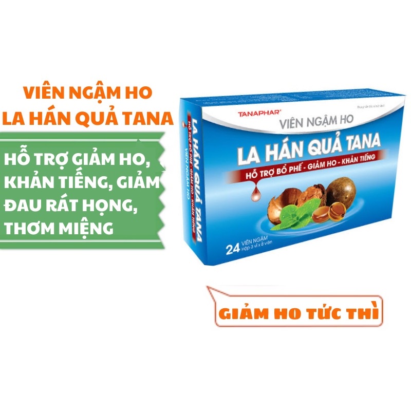 VIÊN NGẬM HO LA HÁN QUẢ TANA [KẸO NGẬM HO HỘP XANH]
