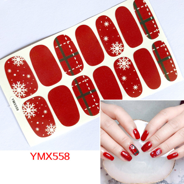 Bộ nail sticker dán móng tay trang trí nghệ thuật 3D dịp Noel giáng sinh xinh xắn YMX551-562 chống thấm nước