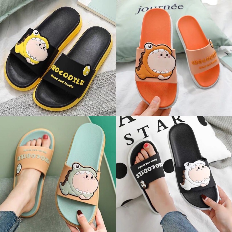 Dép Quai Ngang Cá Sấu Croco Unisex Cao Su Siêu Mềm Xinh Xắn-Dép nữ quai ngang - dép đi chơi đi ở nhà giá rẻ