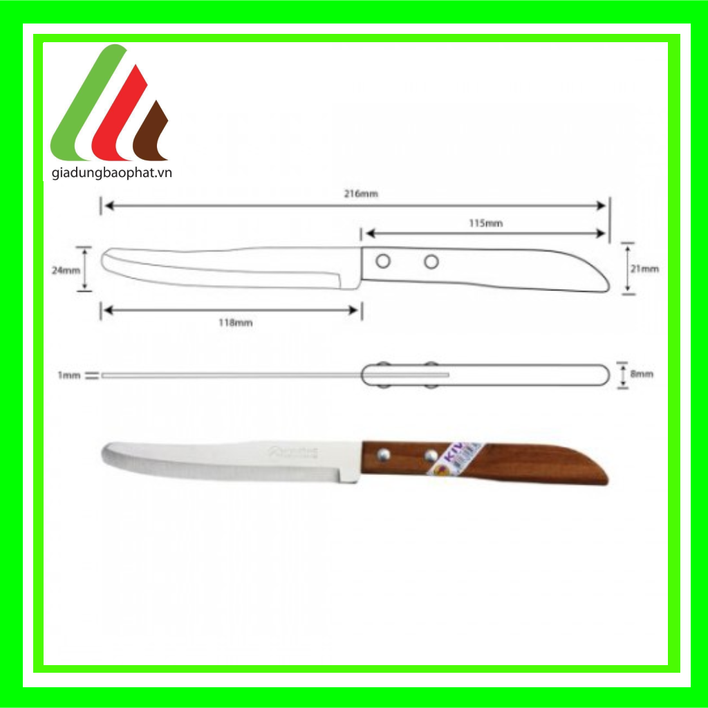Dao gọt cán gỗ Kiwi 501 502 Thái Lan chính hãng chất lượng cao