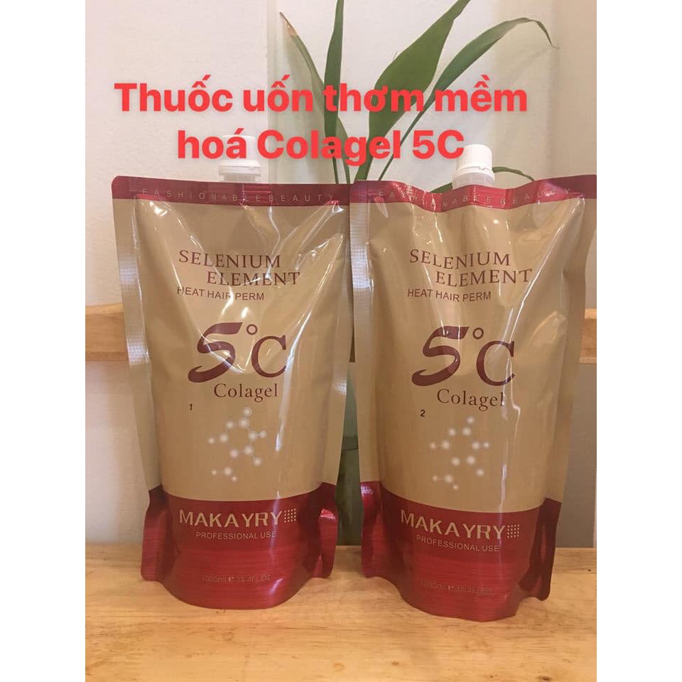Thuốc uốn nóng tóc thơm 5c colagen makayry 1000ml x2