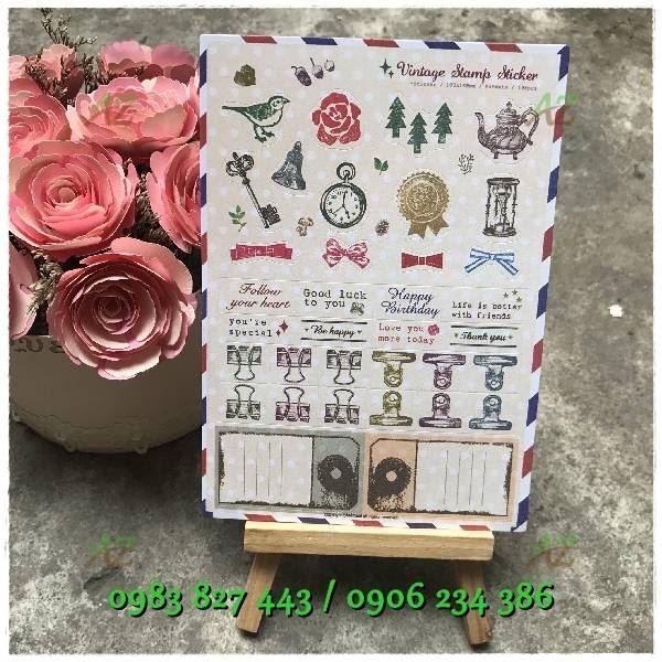 Sticker dán vintage (6 tờ)