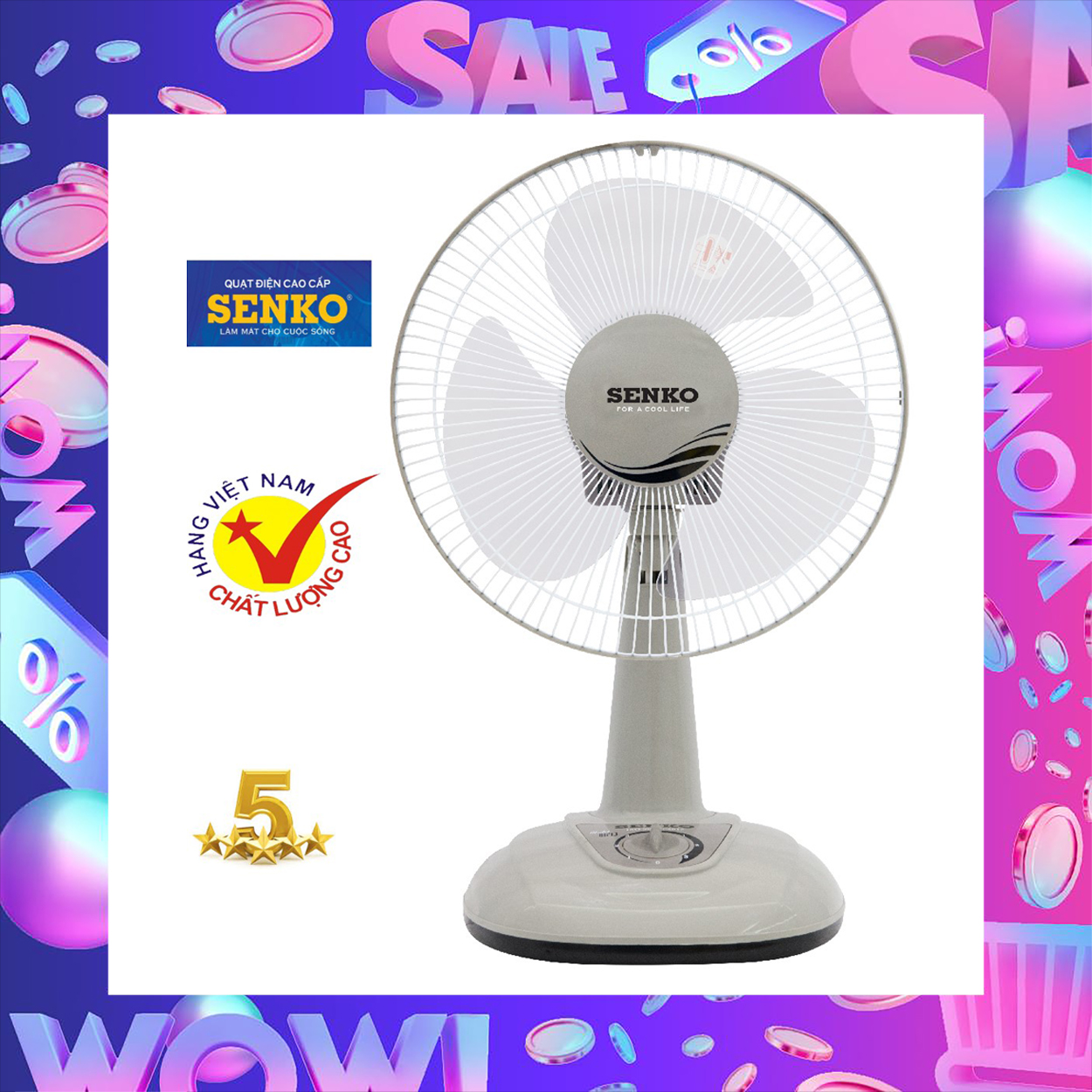 Quạt bàn 3 lá b3 senko b1213 công suất 40w - hàng chính hãng