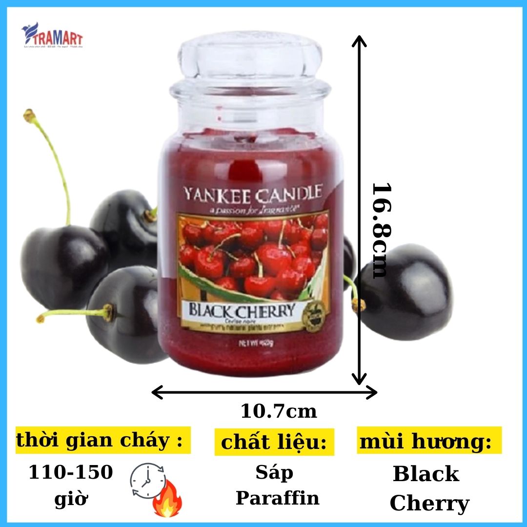 Hũ nến thơm Black Cherry Yankee Candle YAN8255 (Size L 623g)