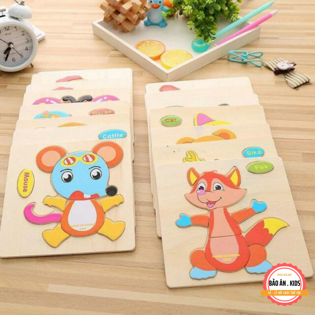 ĐỒ CHƠI GỖ - TRANH GHÉP GỖ TRANH 3D CHO BÉ