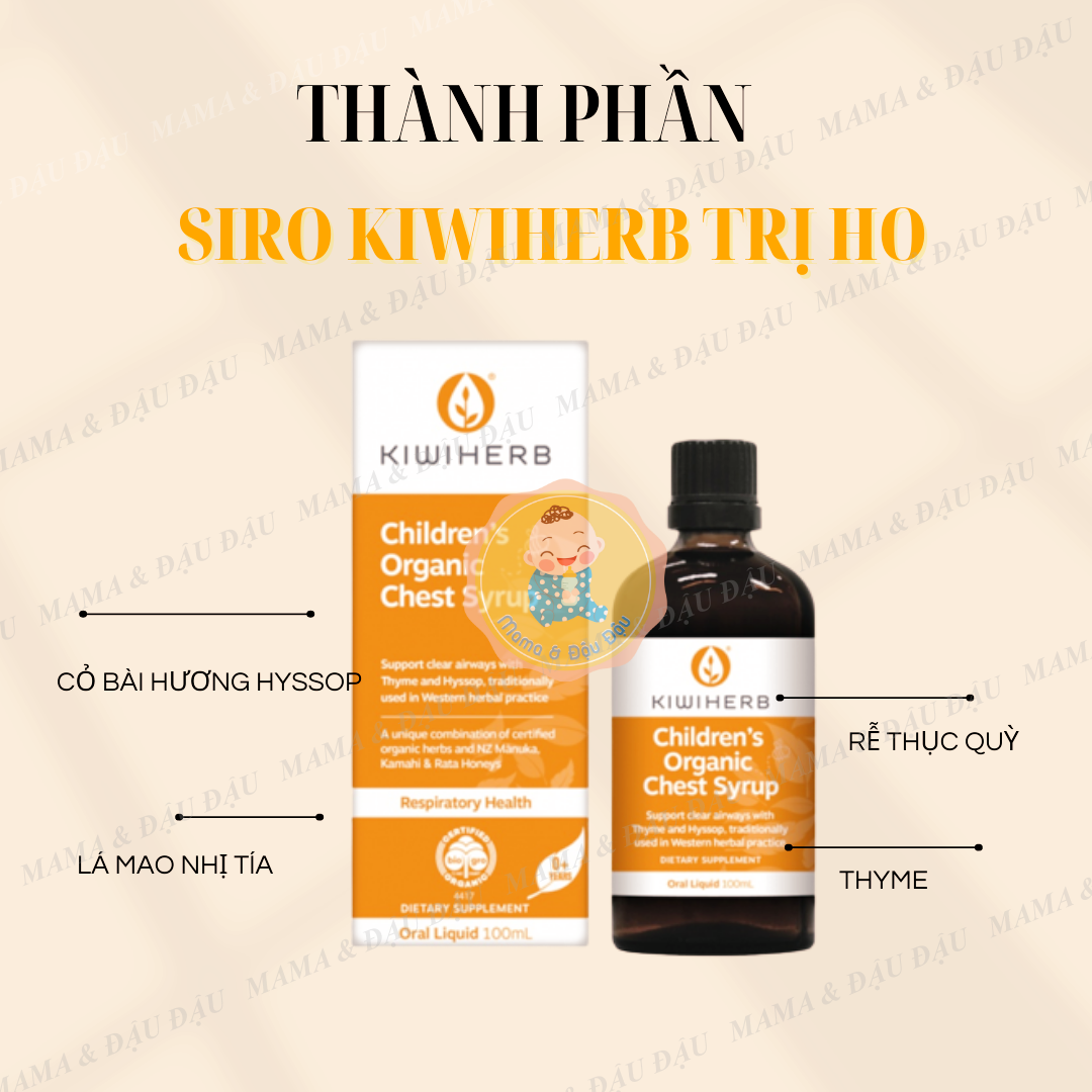 [DATE 2025][CHÍNH HÃNG][NEW ZEALAND] SIRO HO KIWIHERB CHEST SYRUP CHO TRẺ EM TỪ 0M
