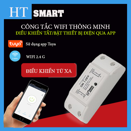 Công Tắc Wifi Điều Khiển Từ Xa Tuya Smarthome, bật tắt đèn qua điện thoại