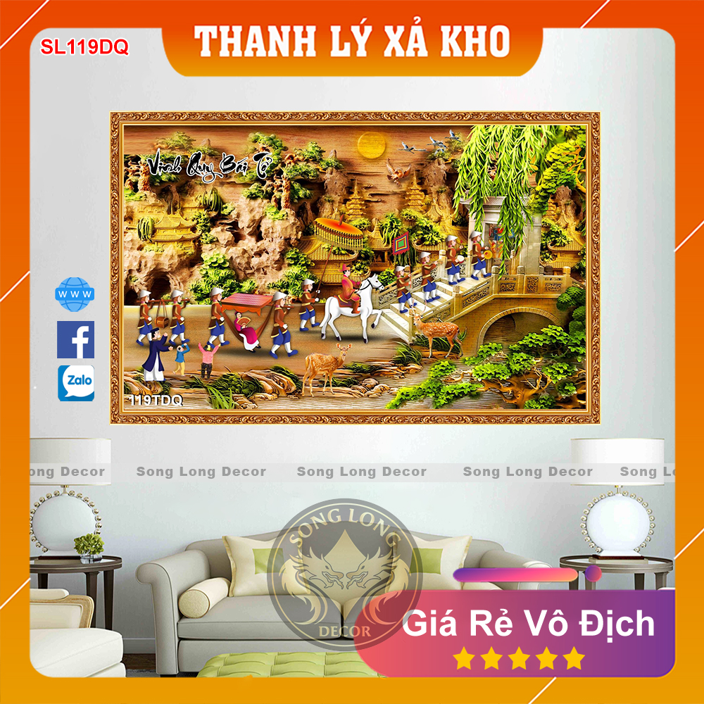 Tranh Dán Tường Làng Quê Việt Nam - SL119DQ-Tranh 3d Đồng quê - Song Long Decor