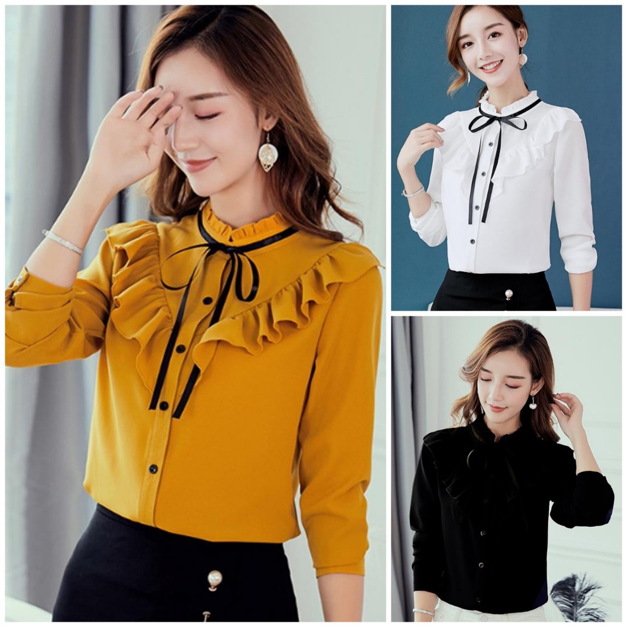 Áo sơ mi sép ly ngực cực xinh ngoctranshop - nt1098