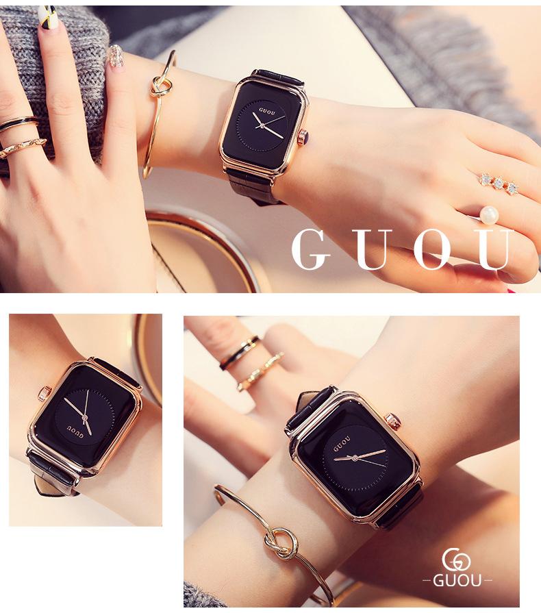 [HCM]Đồng hồ nữ Guou 8162 dây da cao cấp