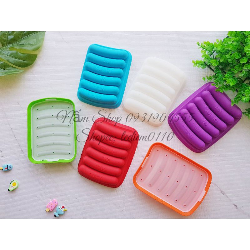 Khuôn silicon làm xúc xích cho bé/ Khay làm xúc xích