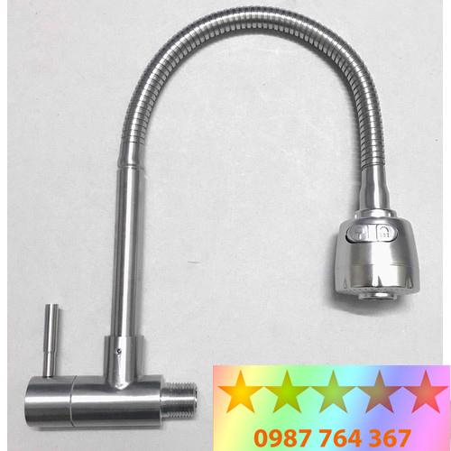 Vòi rửa chén lạnh cắm tường inox 304