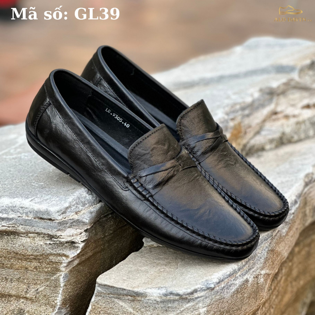 Giày lười nam alo davin da bò cao cấp gl39