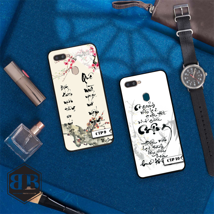 ỐP lưng kính cường lực Oppo A12 / A7 hình thư pháp tùy chọn mẫu