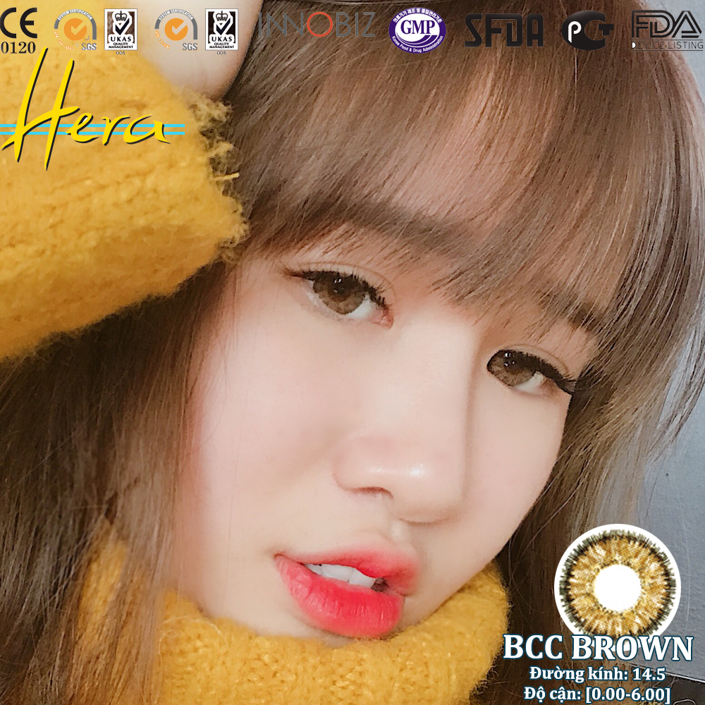 [HCM]Kính áp tròng 6 tháng BCC BROWN [0.00-6.00] ĐỘ