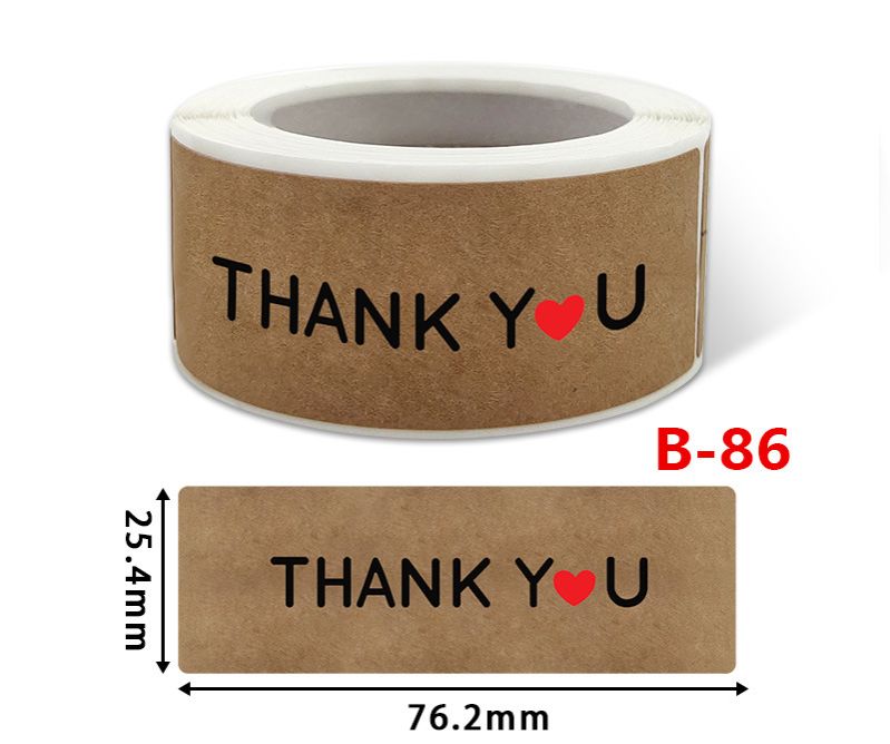 Cuộn 120 Miếng Dán Nhãn Thank You (Size 2.5*7.5cm) -Tem Dán Nhiều Mẫu
