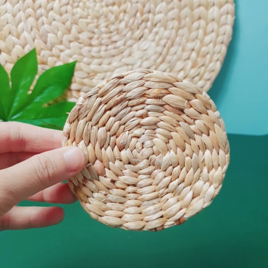 Thảm lục bình đường kính 10cm lót ly