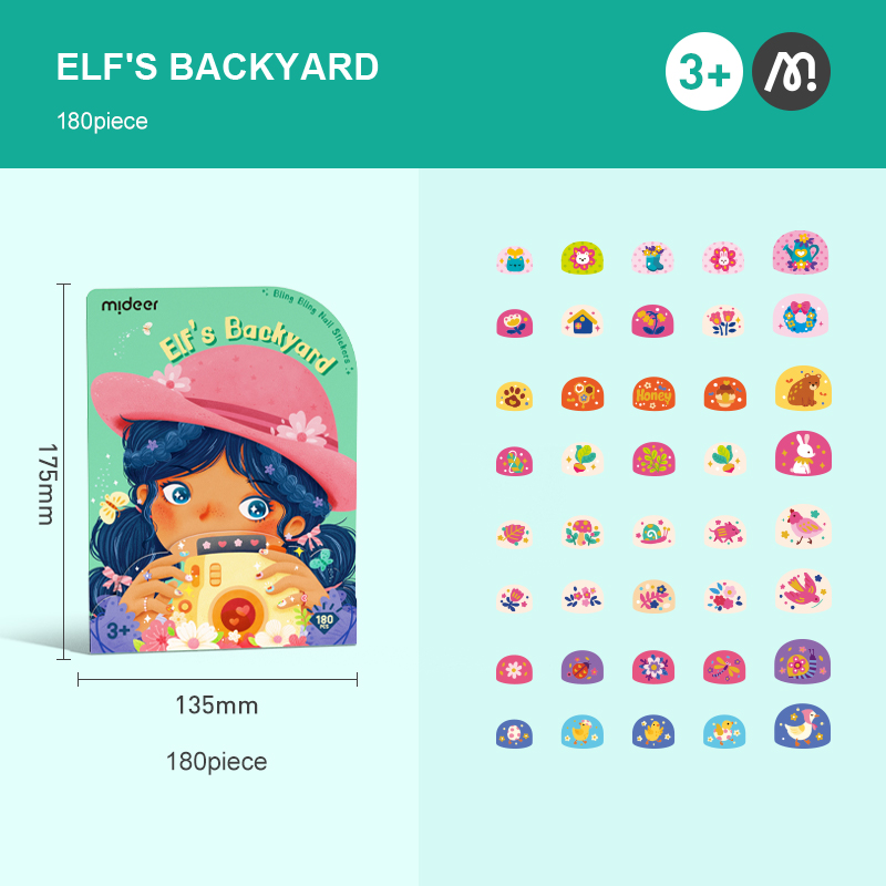 Sticker dán móng tay cho bé Mideer Nail stickers Mideer 2 mẫu miếng dán móng tay giả cho bé gái