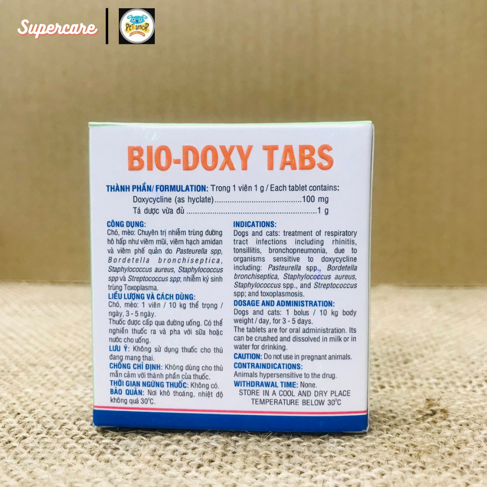 Doxy Tabs Nhiễm Trùng Đường Hô Hấp Chó Mèo (10 Viên)