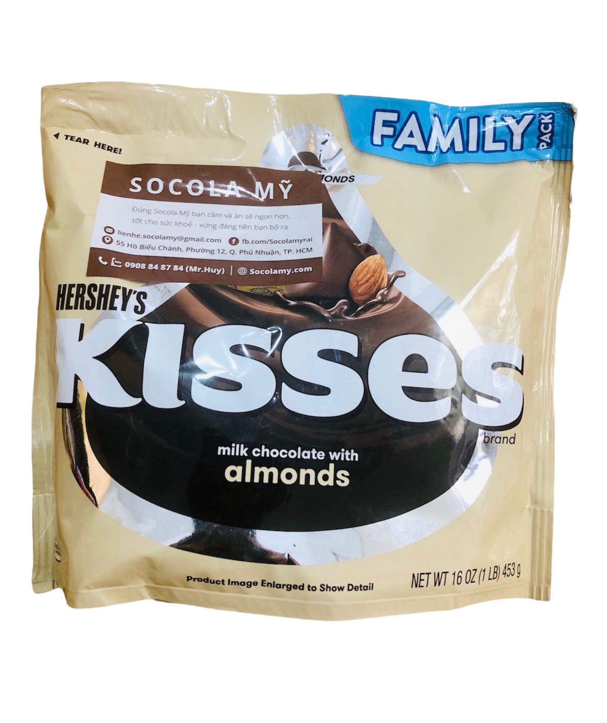 Socola Hershey Kisses Sữa Hạnh Nhân Lớn - Socola Mỹ