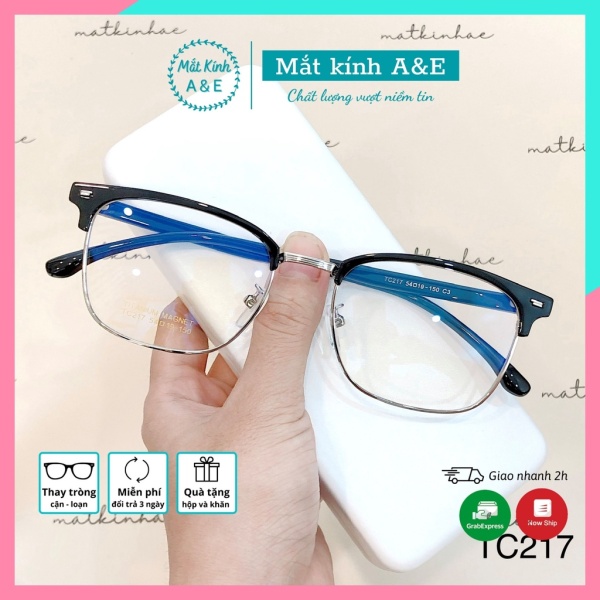 Giá bán Gọng kính cận nam nữ A&Eeyewear mắt kính vuông gọng kính Titanium cao cấp thiết kế lịch sự thời trang TC217