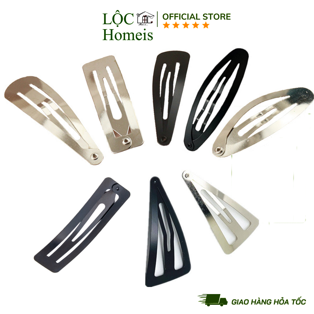 Set 10 Phôi Kẹp Tóc DIY Thêu Handmade (Vuông, Tam Giác & Giọt Nước, Oval) - LỘC Homeis