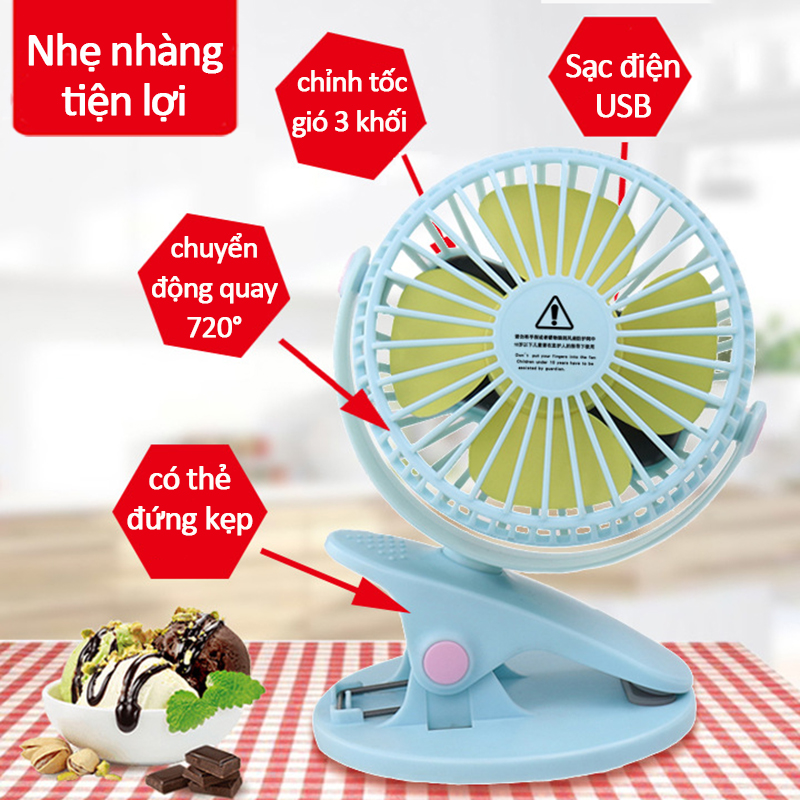 quạt mini,usb,kẹp,quạt,sạc,tai 3 tháng