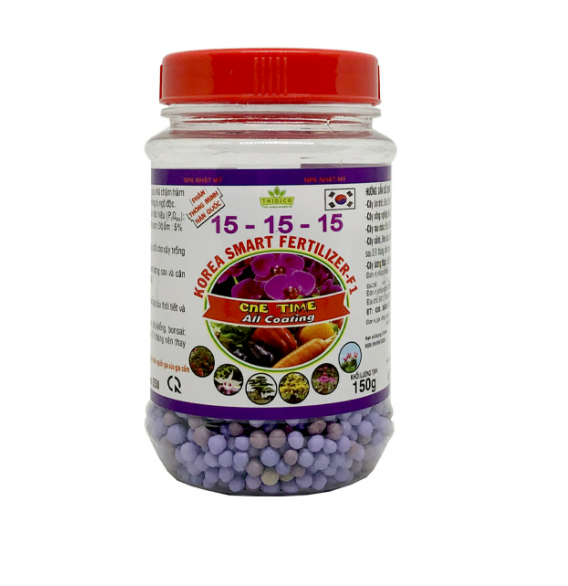 Phân tan chậm hàn quốc npk 15-15-15 - lọ 150g