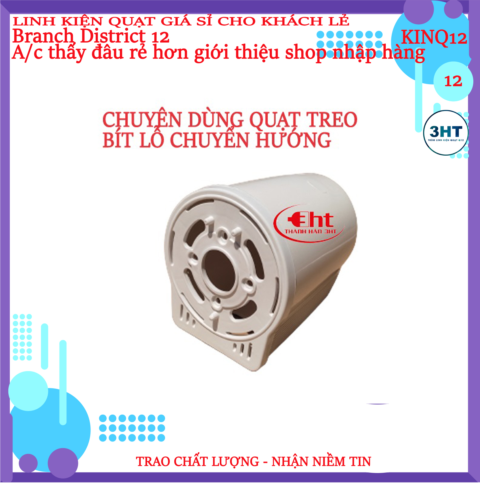 Bộ gáo quạt không răng TRẮNG B4 - 3HT