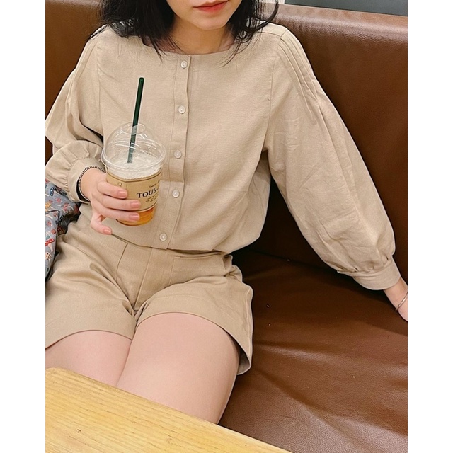 Áo xếp pli tay RUCHAN