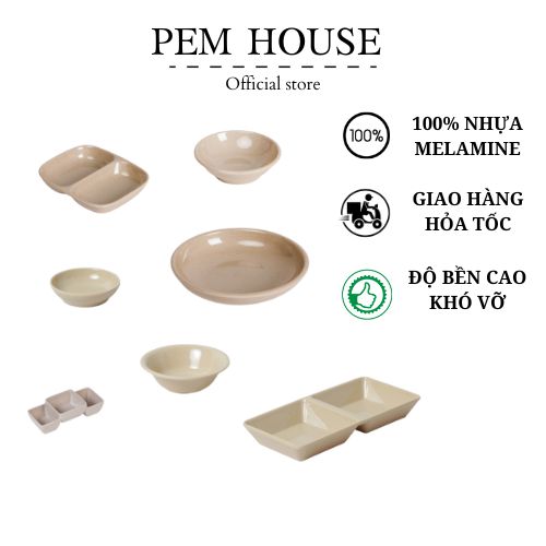 Chén Chấm Nhựa Melamine Màu Nâu
