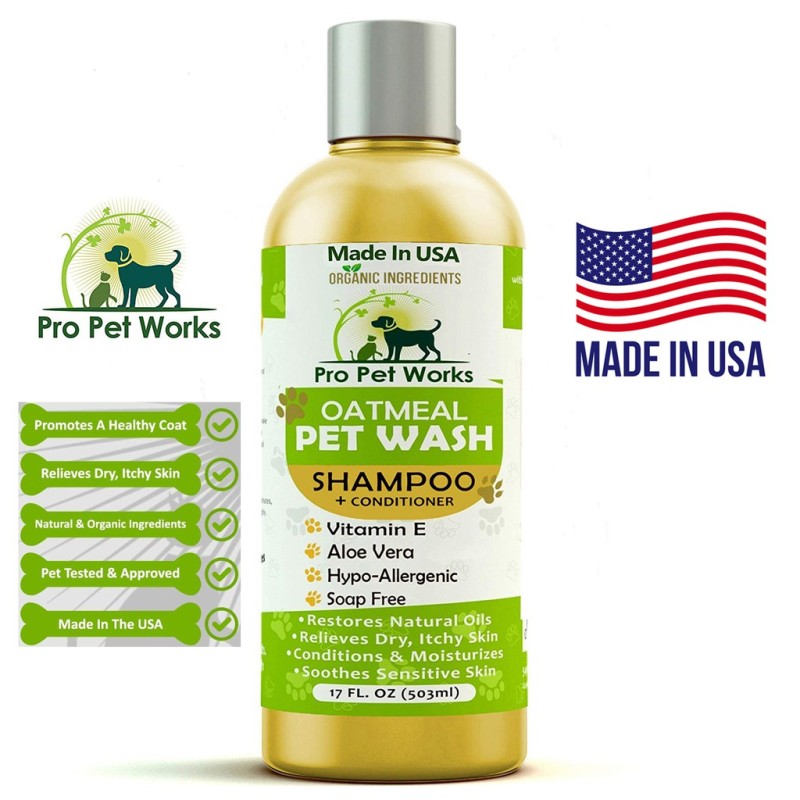 Dầu Tắm, Sữa Tắm Cho Thú Cưng OATMEAL PET WASH - Pro Pet USA - Diệt Khuẩn Trị Nấm Chó Mèo, Bestseller tại Mỹ| 500ml