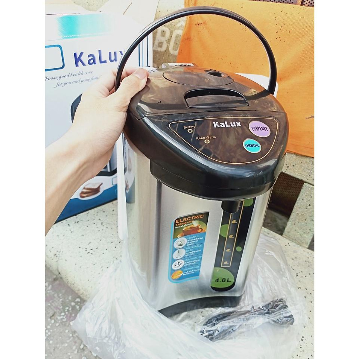 ( SALE LỚN ) bình đun nước Bình Thủy điện INOX Cao Cấp bình thủy điện  KALUX KL-038 ( 3.8 LÍT ) chất liệu inox 304 không gỉ,Bình Đun Siêu Tốc siêu Tiết kiệm Điện Cho Mọi Gia Đình, phù hợp với người già trẻ nhỏ BH 12 tháng Shop Cheerya