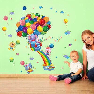 Decal dán tường mẫu chùm bóng bay