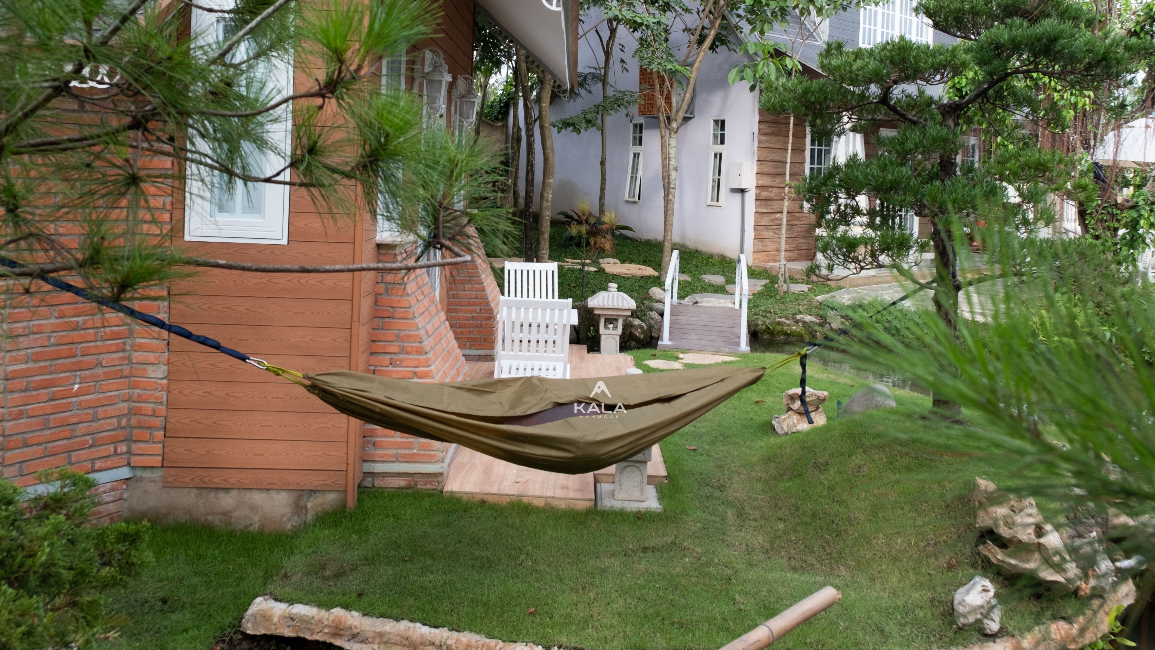 Võng dù polyester trơn 2 LỚP tặng 5m dây