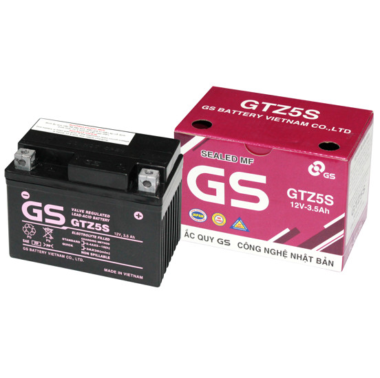 Bình Ắc Quy Khô GS GTZ5S 12V-3.5Ah dùng cho xe Honda,Yamaha,Suzuki,